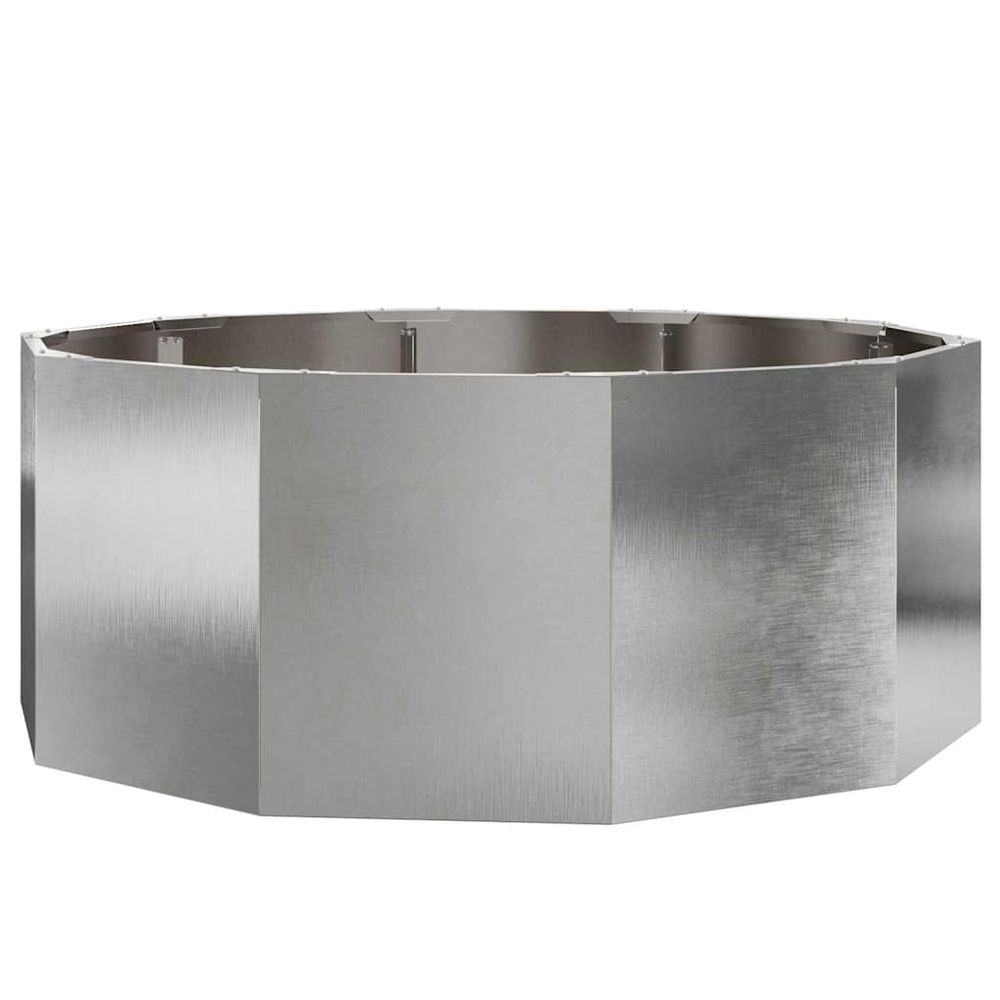 Jardinière argent 90 x 90 x 35 cm acier inoxydable