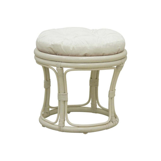 Tabouret en rotin avec coussin uni