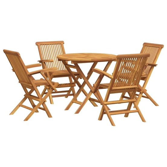 Salon de jardin 5 pcs bois de teck massif