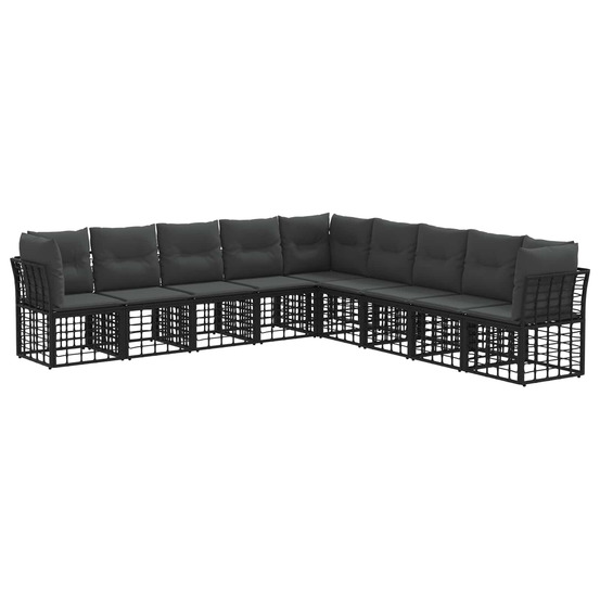 Ensemble de canapés d'extérieur noir polyester