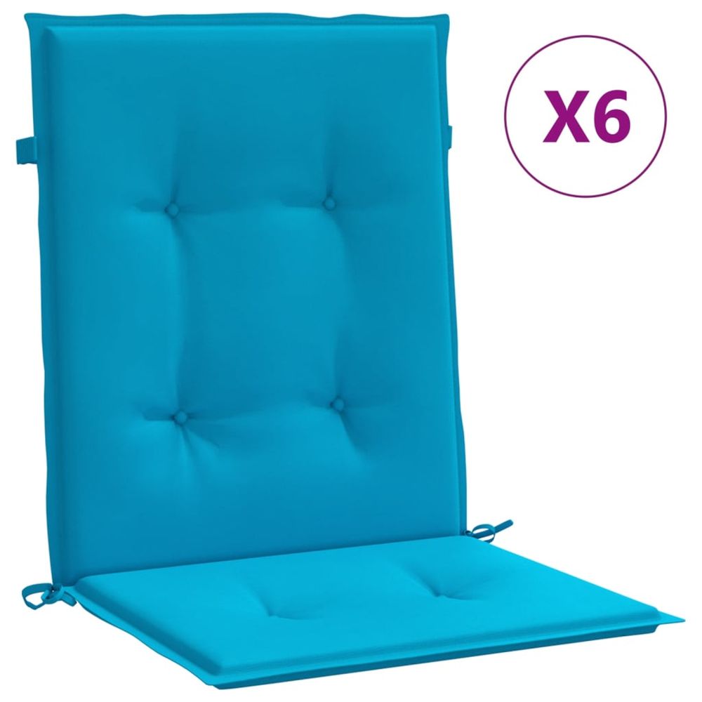 Coussins de chaise de jardin 6 pc tissu oxford bleu