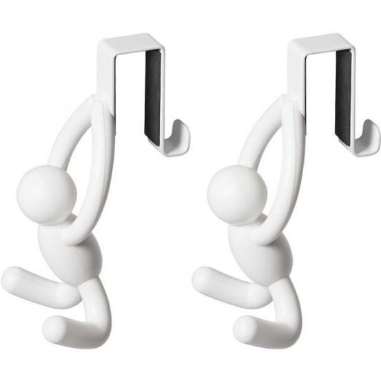 Crochet dessus de placard buddy (lot de 2) blanc