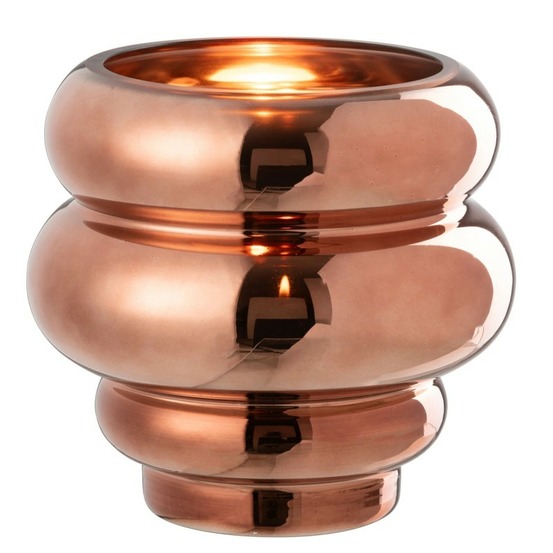 Vase ou photophore en verre marron 20x20x20 cm