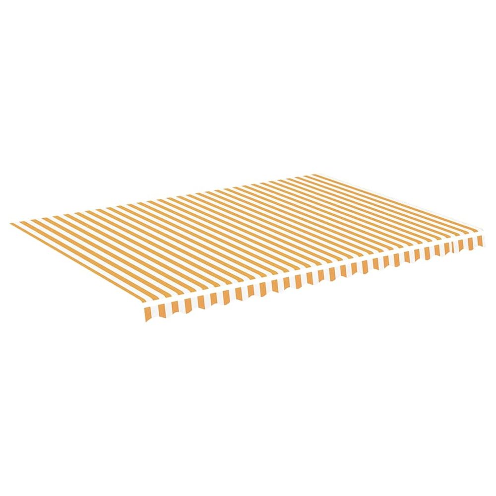 Tissu de remplacement pour auvent jaune et blanc 480x345 cm polyester