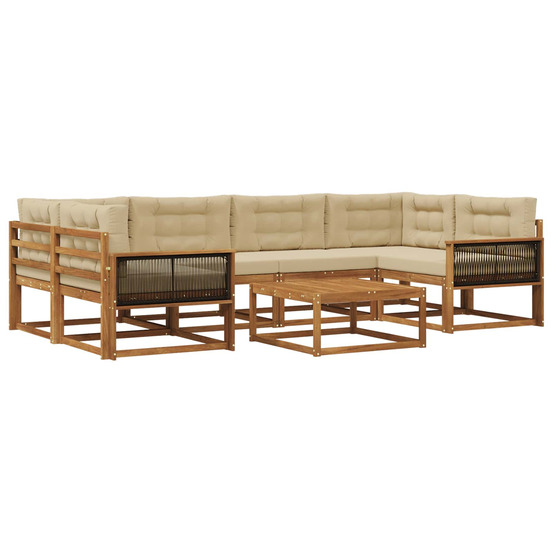 Ensemble de canapés d'extérieur 7 pcs naturel et beige