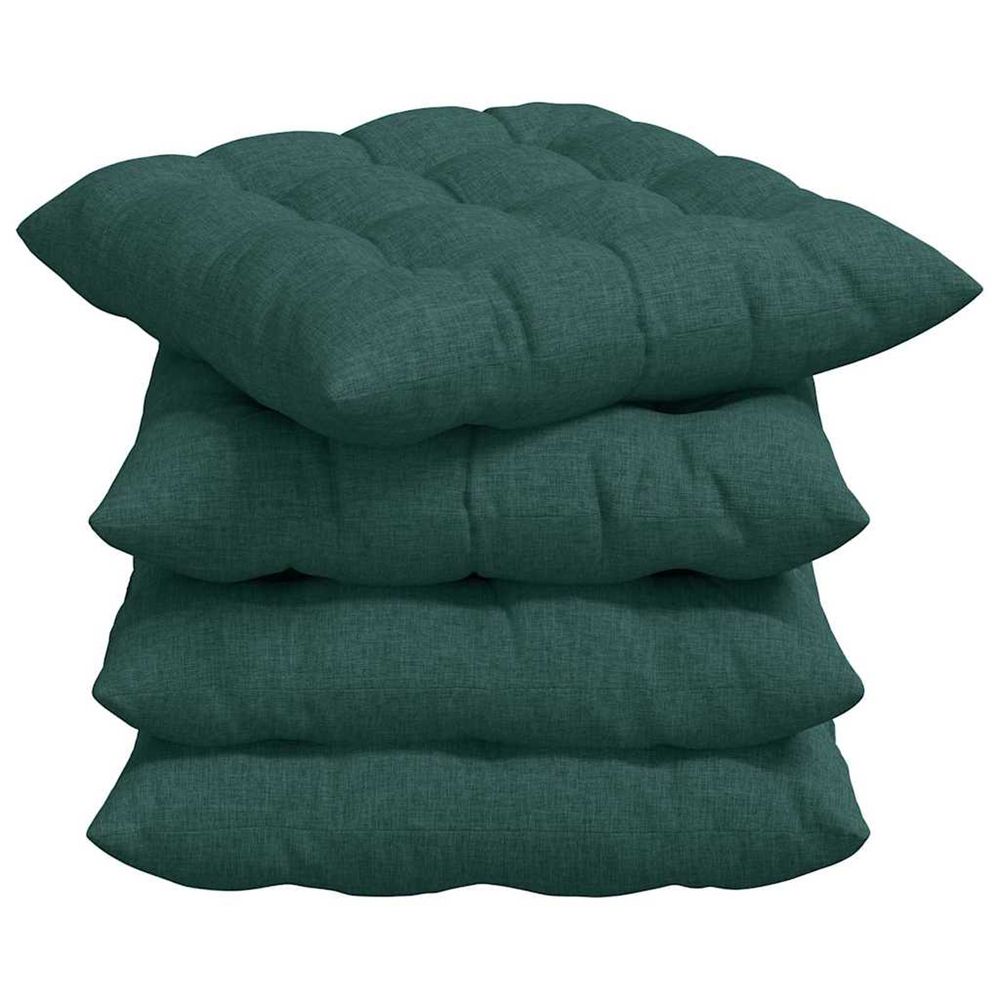 Coussins de siège 4 pc tissu vert foncé 40 x 40 x 6 cm
