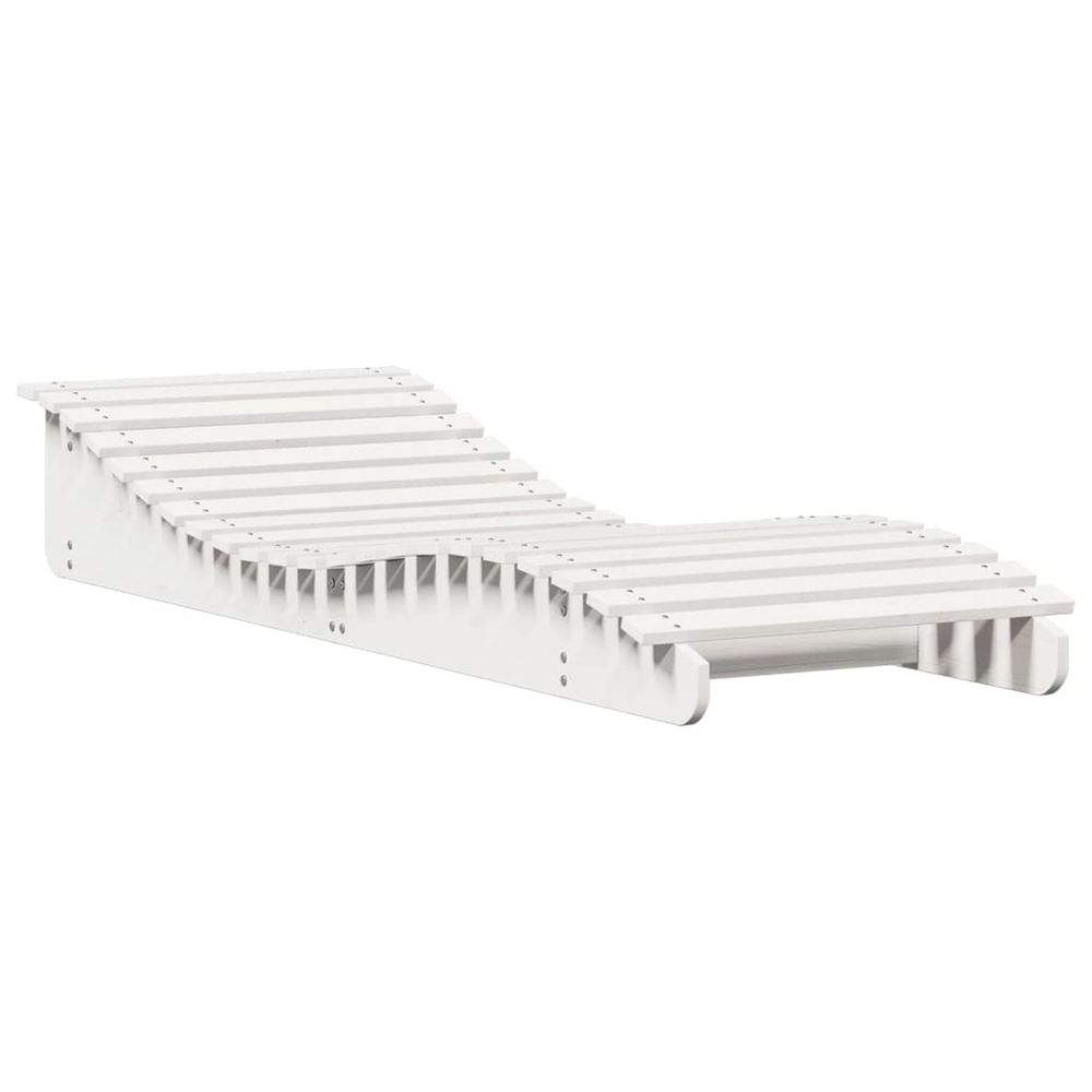 Chaise longue blanc 205x70x31,5 cm bois massif de pin bain de soleil
