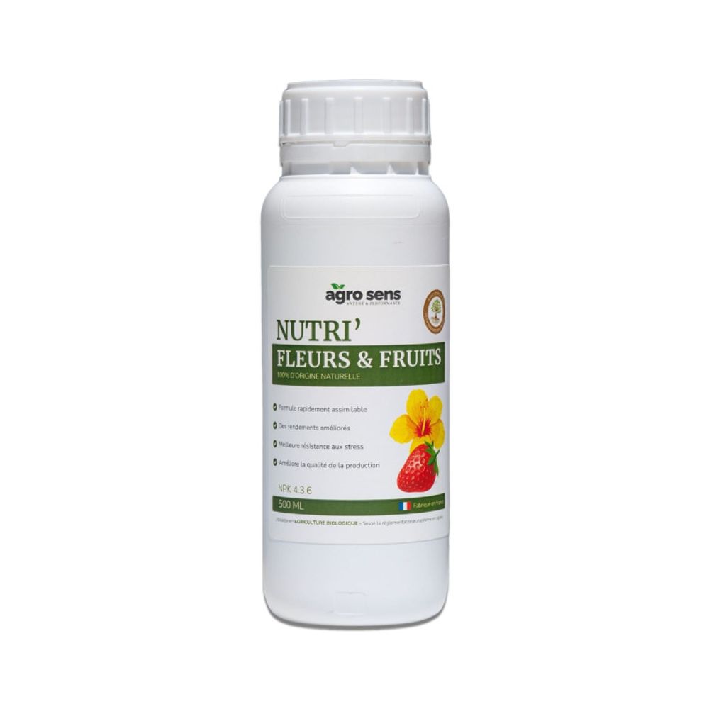Nutri fleurs et fruits - engrais liquide pour floraison et fructification - 500 ml (250 litres de préparation)