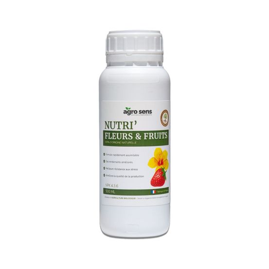 Nutri fleurs et fruits - engrais liquide pour floraison et fructification - 500 ml (250 litres de préparation)