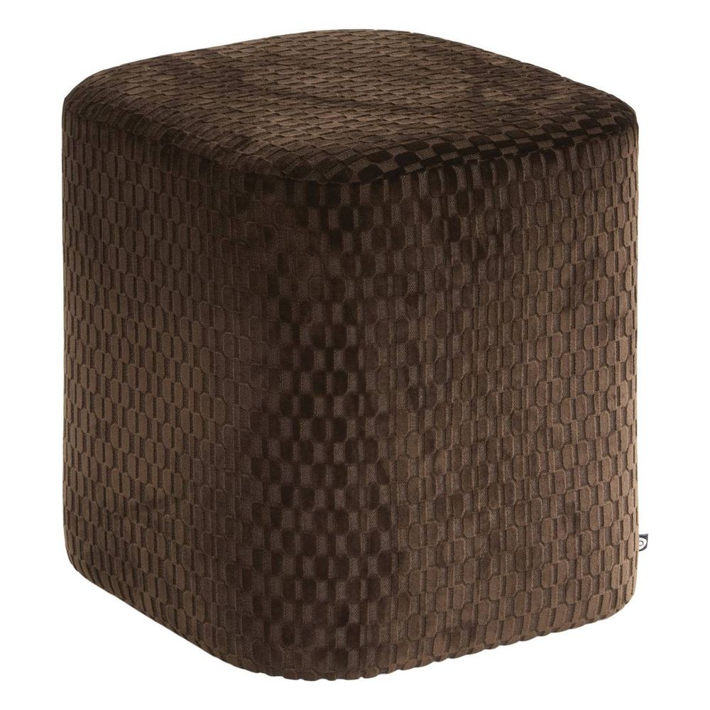 Pouf selia carré 35x35cm marron