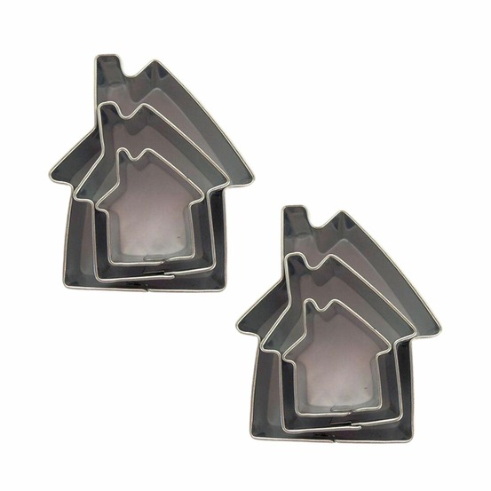 6 mini emporte-pièces inox - maisons