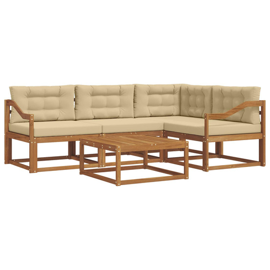 Ensemble de canapés d'extérieur 5 pcs naturel et beige