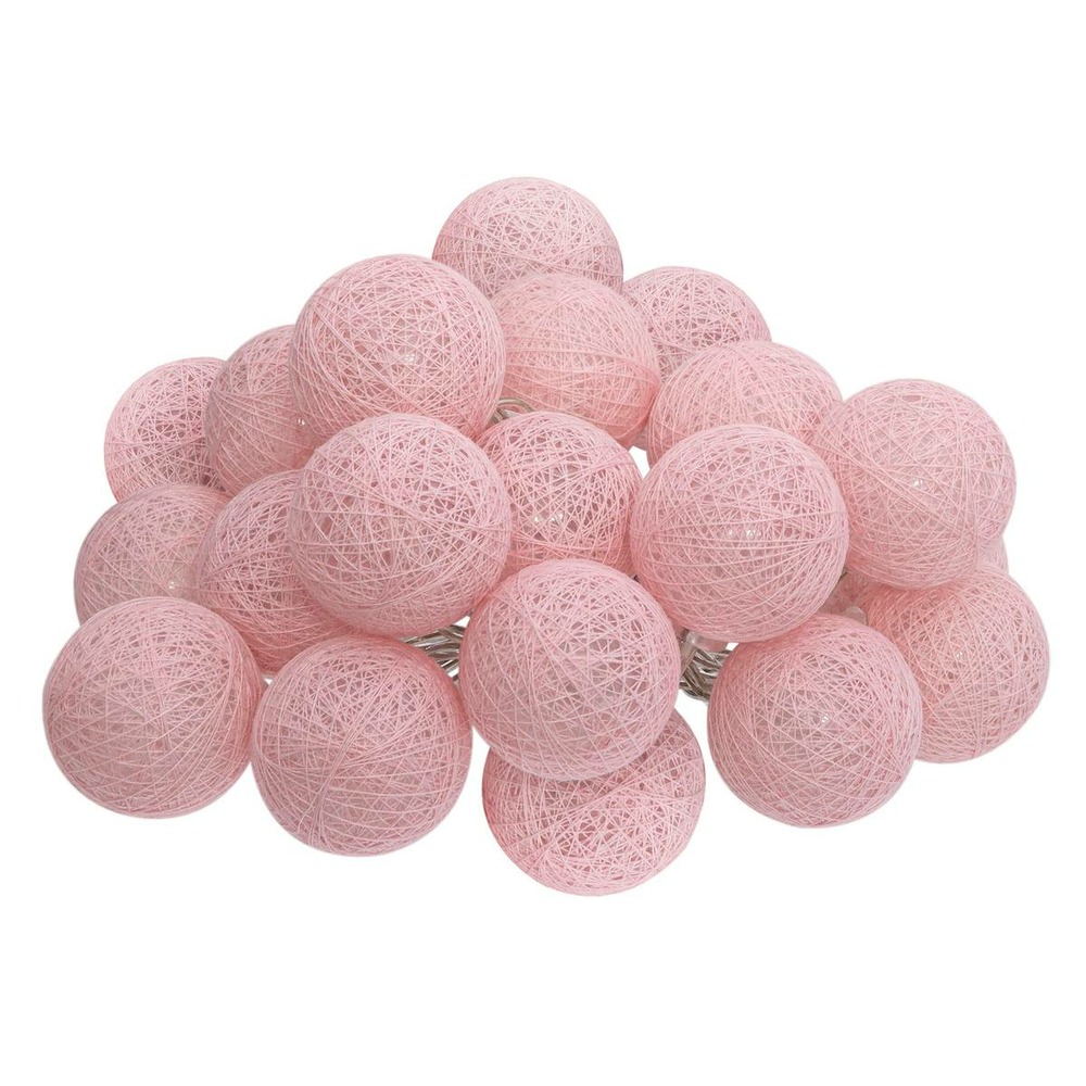 Guirlande led 20 boules - rose l435 cm