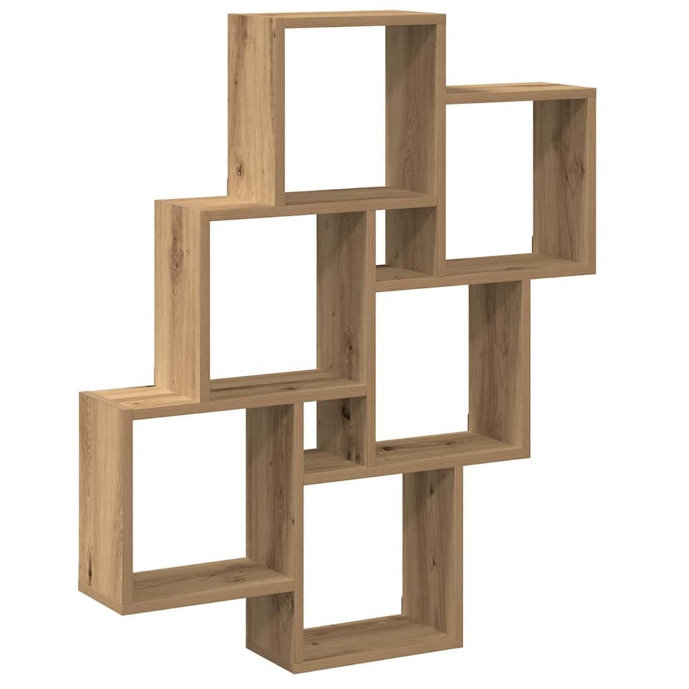 Étagère murale sous forme de cube chêne artisanal 78x15x93 cm