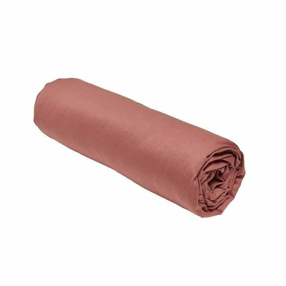 Drap housse - 160 x 200+30 cm uni - terracotta