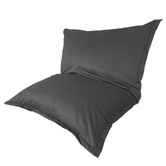 Pouf intérieur xxl housse en velours gris foncé 190x155cm