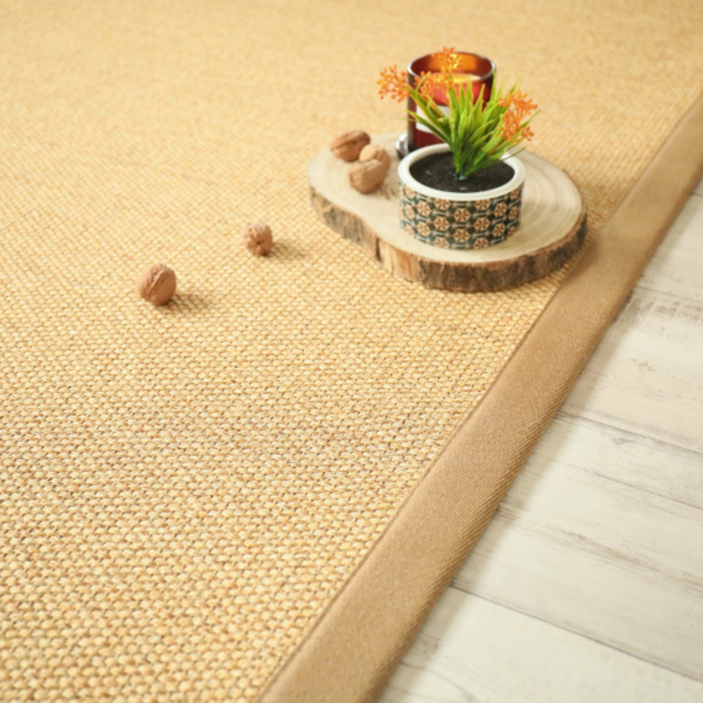 Tapis sisal - tulum miel - ganse lin camel - 160 x 230 cm