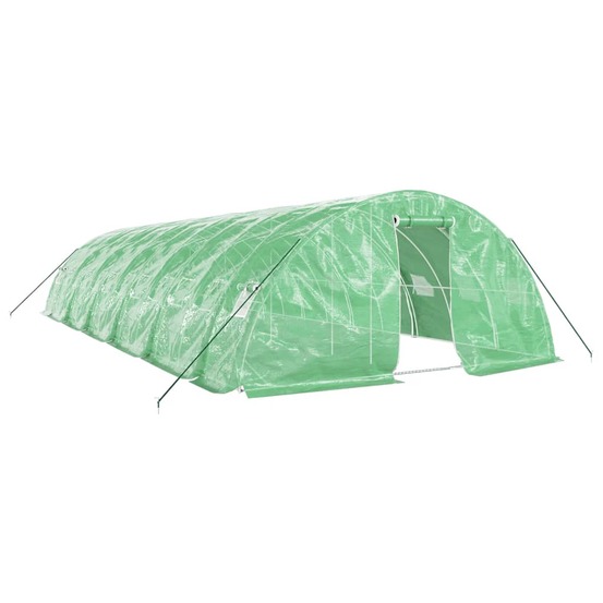 Serre avec cadre en acier vert 60 m² 12x5x2,3 m