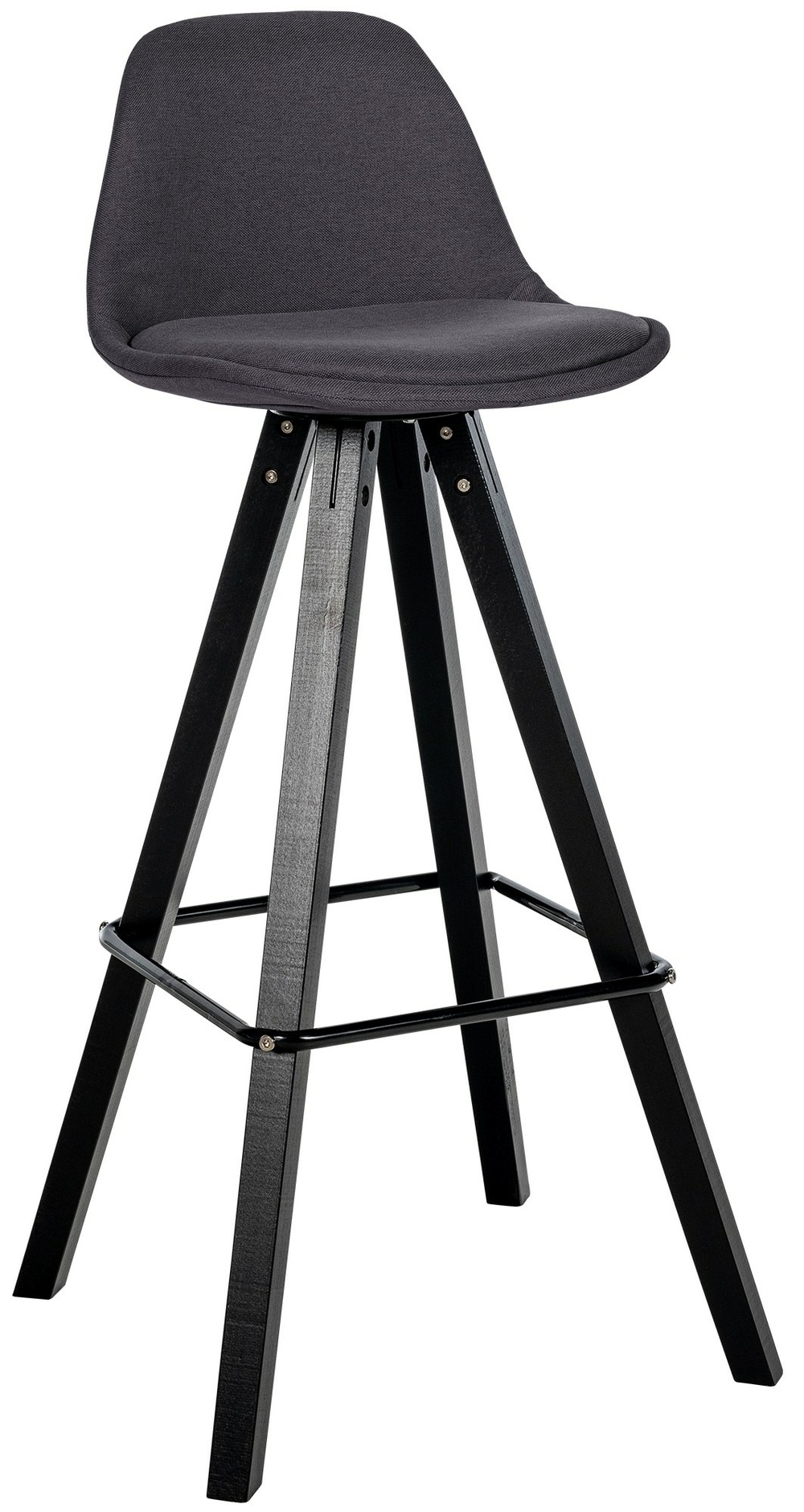 Tabouret de bar corbin tissu carré noir