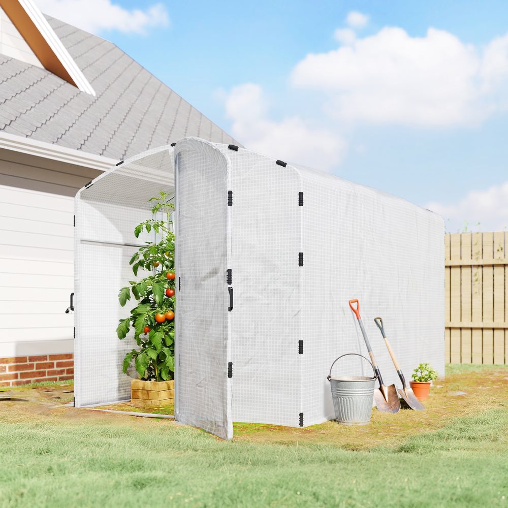Serre tunnel de jardin pe acier galvanisé 3 x 2 x 1,95 m blanche pour potager avec porte - comfortxl outdoor living