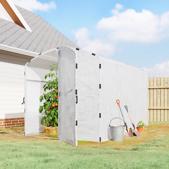 Serre tunnel de jardin pe acier galvanisé 3 x 2 x 1,95 m blanche pour potager avec porte - comfortxl outdoor living