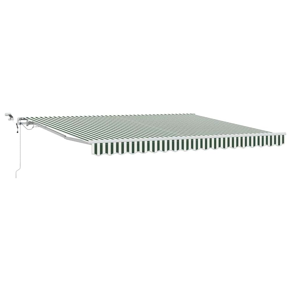 Auvent rétractable vert et blanc 400 × 300 cm polyester