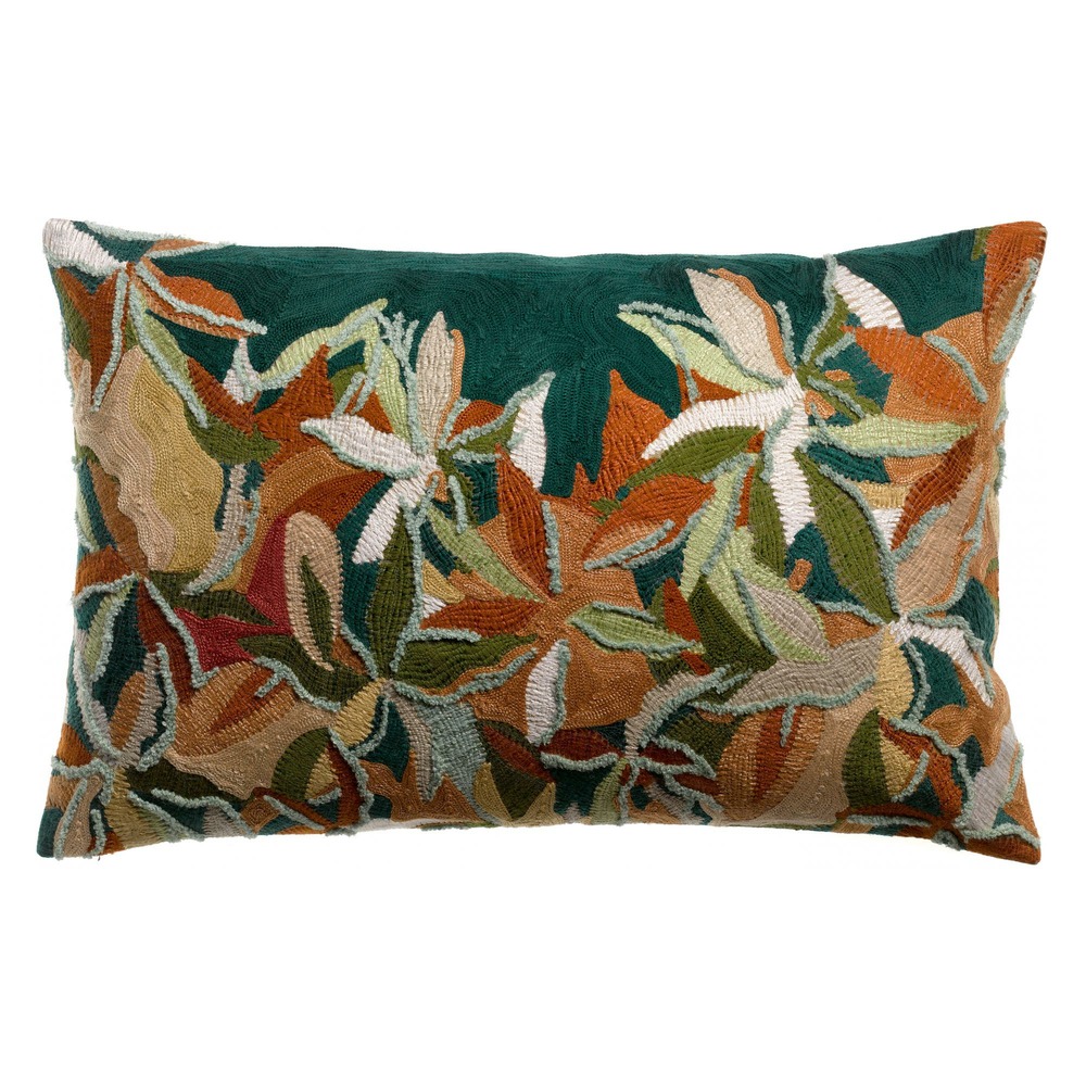 Coussin brodé alina petrole 40 x 65 cm