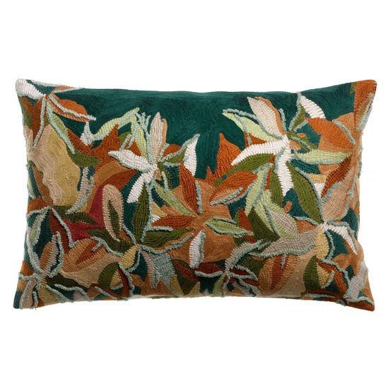 Coussin brodé alina petrole 40 x 65 cm