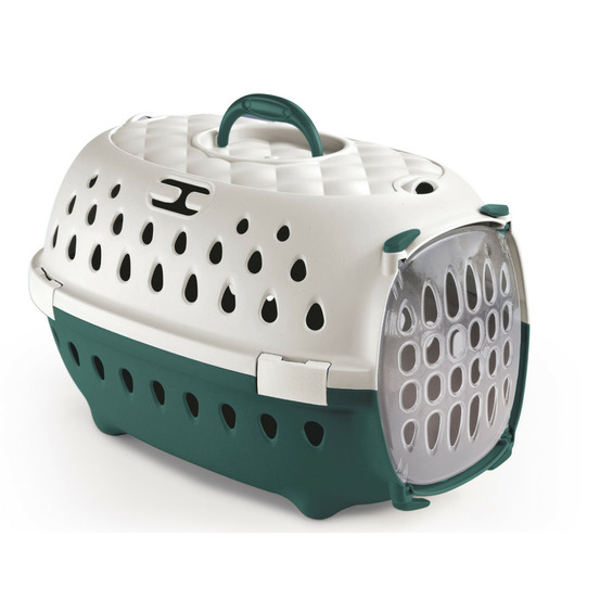 Cage de transport smart chic verte max 6 kg pour petit chien et chat