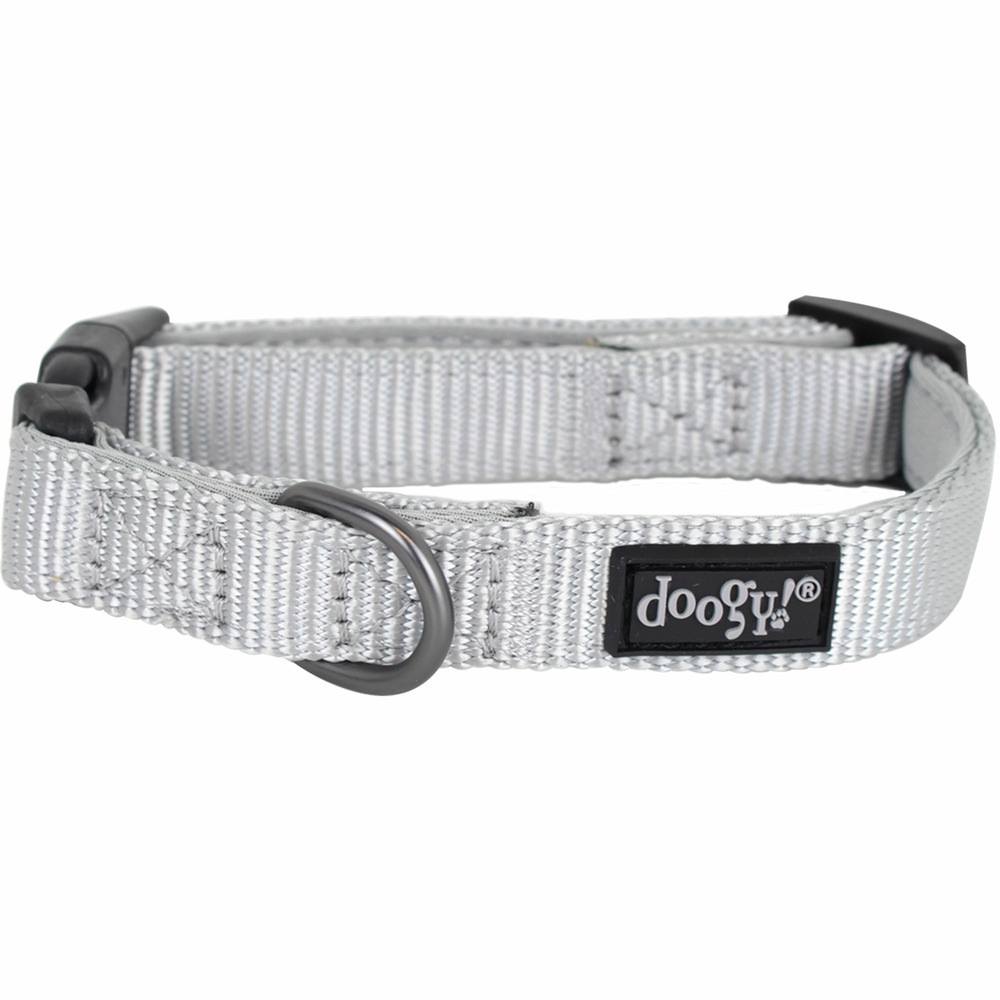 Collier nylon chien classica gris doogy taille: m