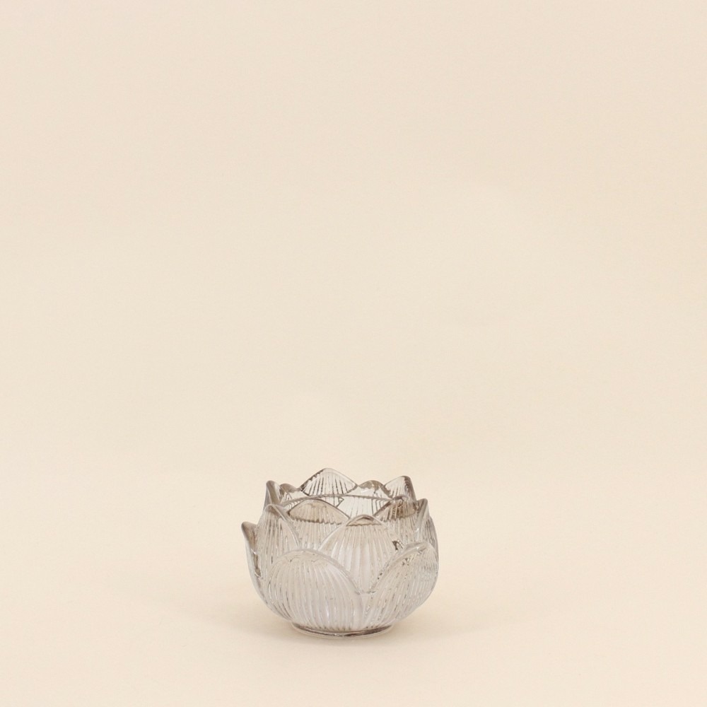 Photophore en verre forme fleur 11cm