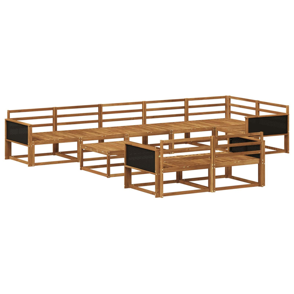 Ensemble de canapés d'extérieur 9 pcs naturel