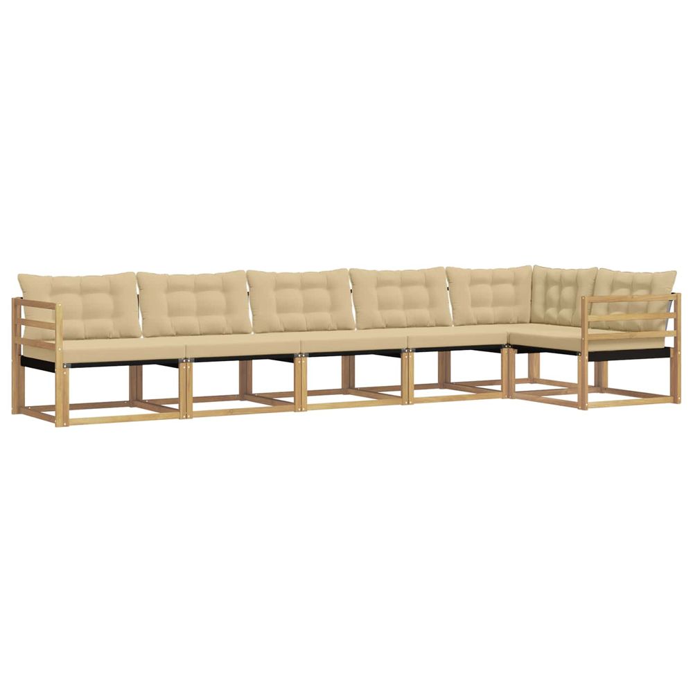 Ensemble de canapés d'extérieur 6 pc blanc et beige