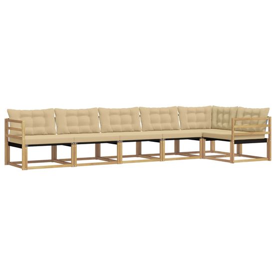 Ensemble de canapés d'extérieur 6 pc blanc et beige
