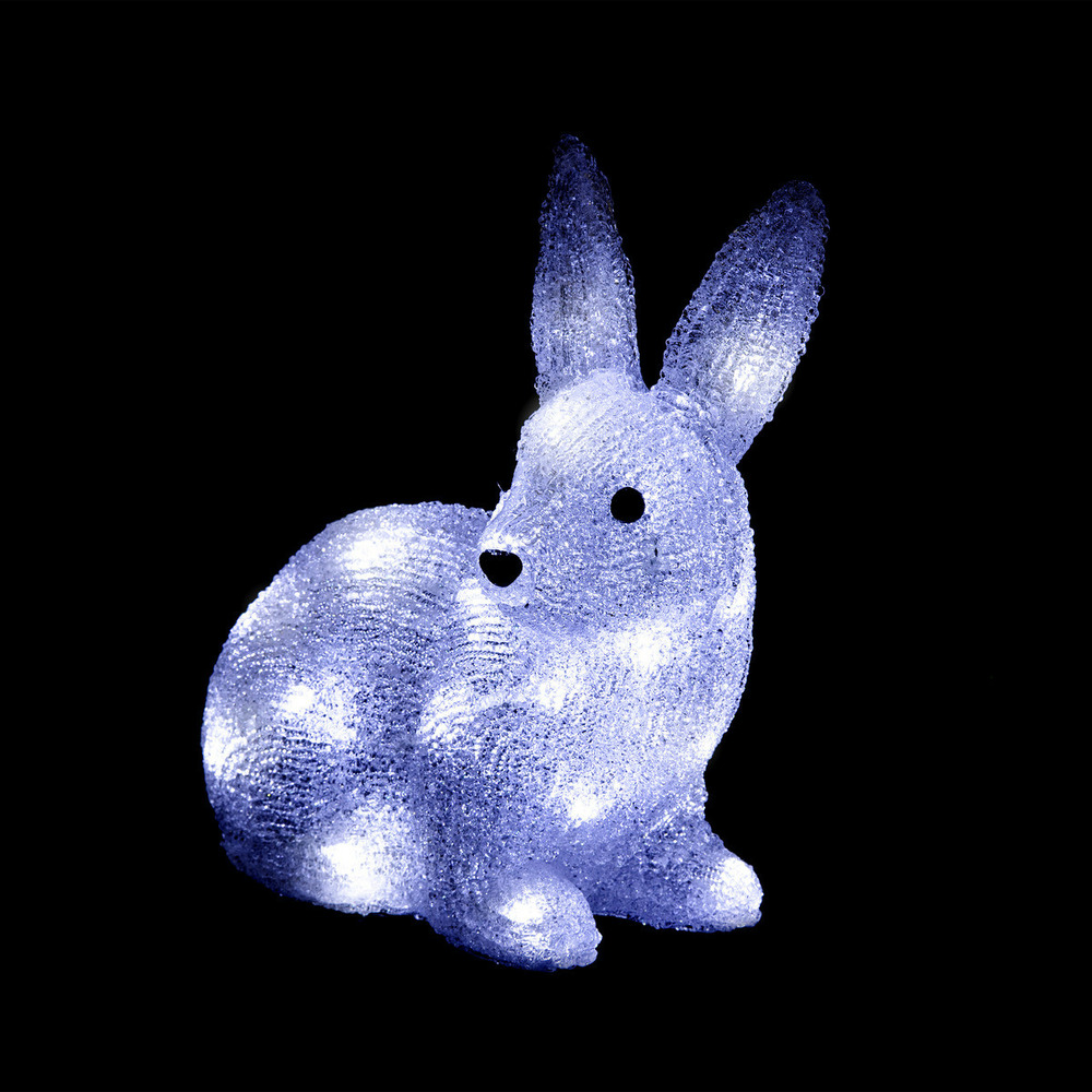 Déco lumineuse lapin 30 led blanc froid h 28 cm