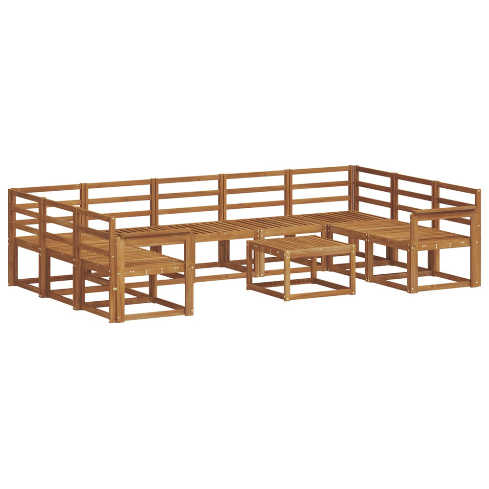 Ensemble de canapés d'extérieur 10 pcs naturel