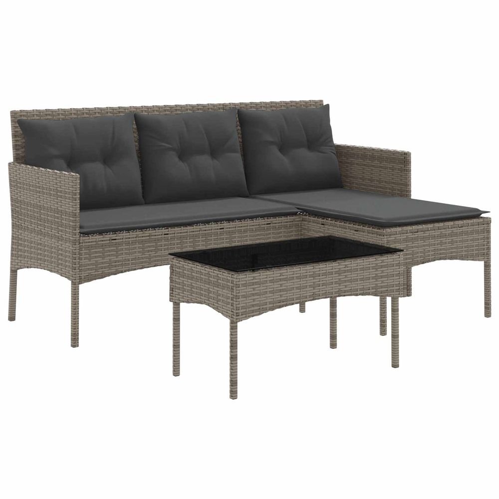 Ensemble de canapé de jardin 2 pc polyrotin