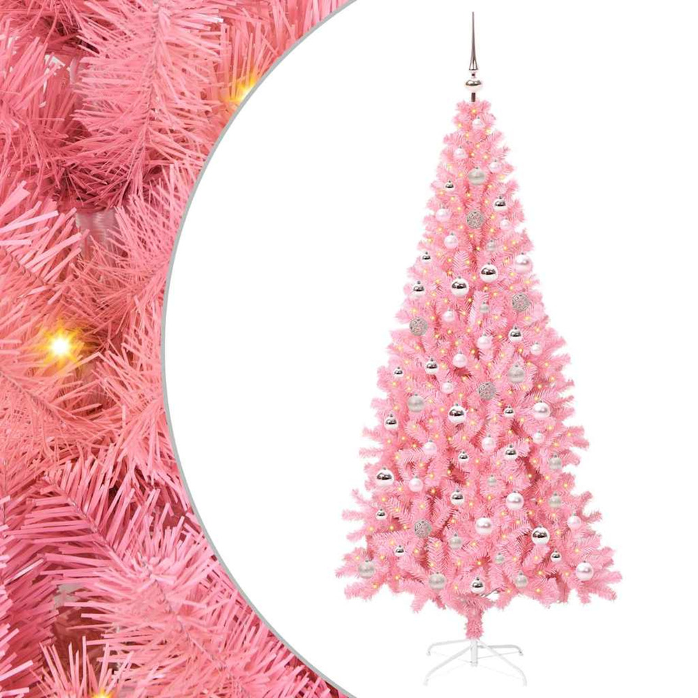 Sapin de noël avec 300 led avec support rose 240 cm pvc