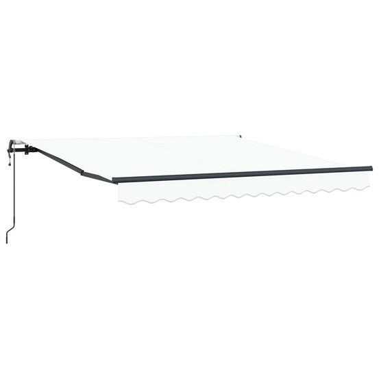 Auvent rétractable blanc 350 x 250 cm tissu et aluminium