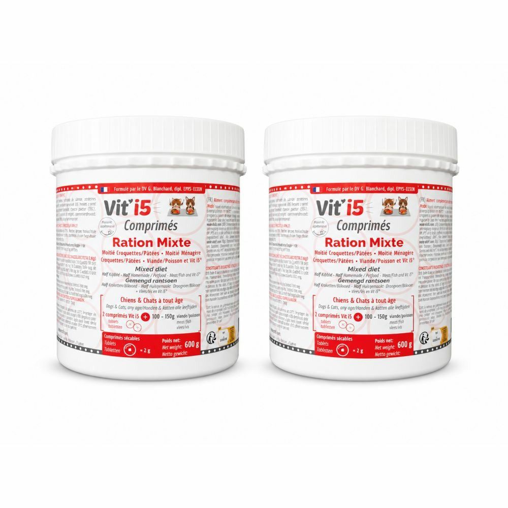 Vit'i5 rouge comprimés – ration ménagère chien & chat 2x600 g