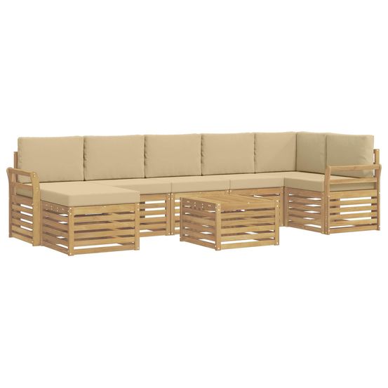Ensemble de canapés d'extérieur 8 pc blanc et beige polyester