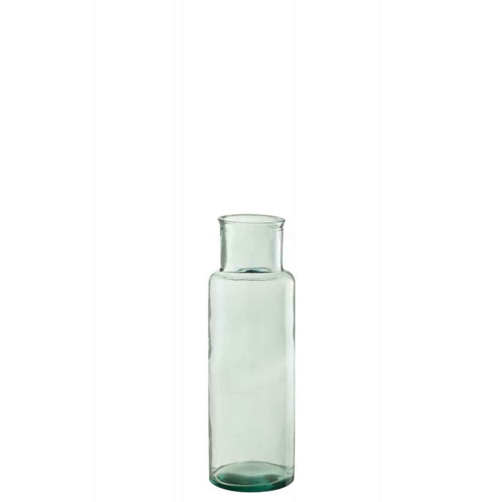 Vase cylindrique en verre transparent 15x15x45 cm