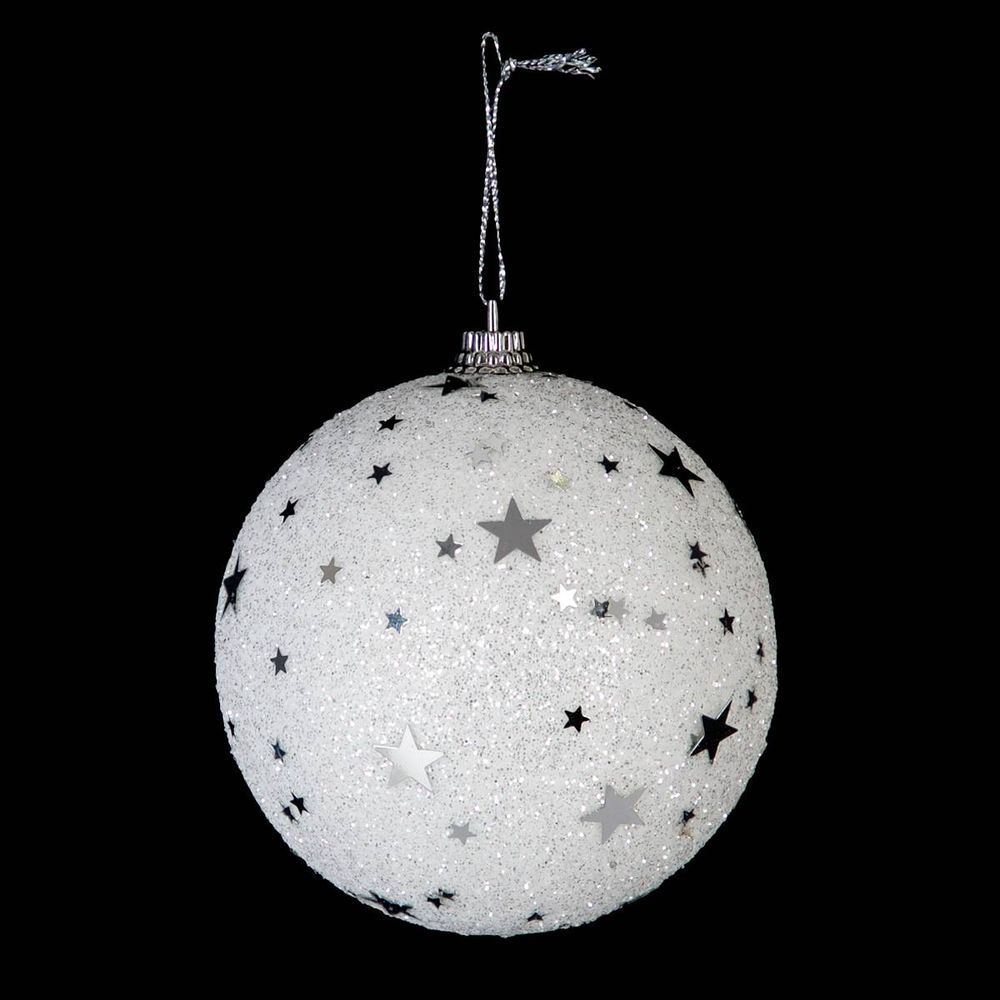 Boule noël argent pailletée d8