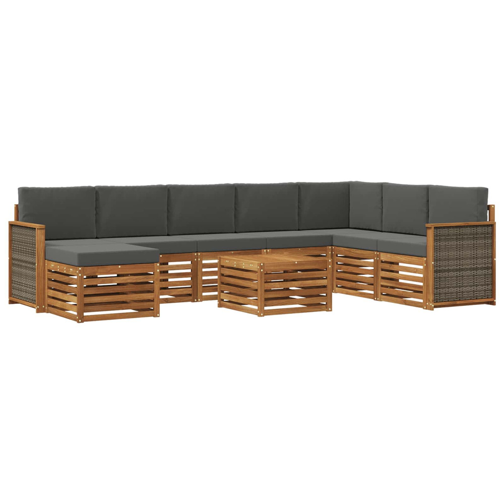 Ensemble de canapés d'extérieur 7 pcs naturel et anthracite