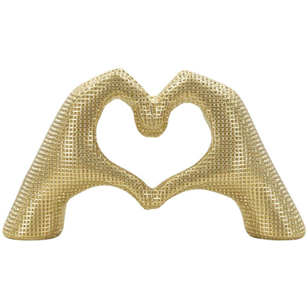 Statuette en polyrésine hands lover 25 x 7.5 x 13.5 cm doré