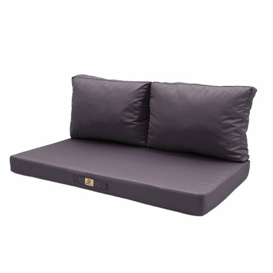 Coussins pour salon de jardin déhoussable 120x60cm gris carbone