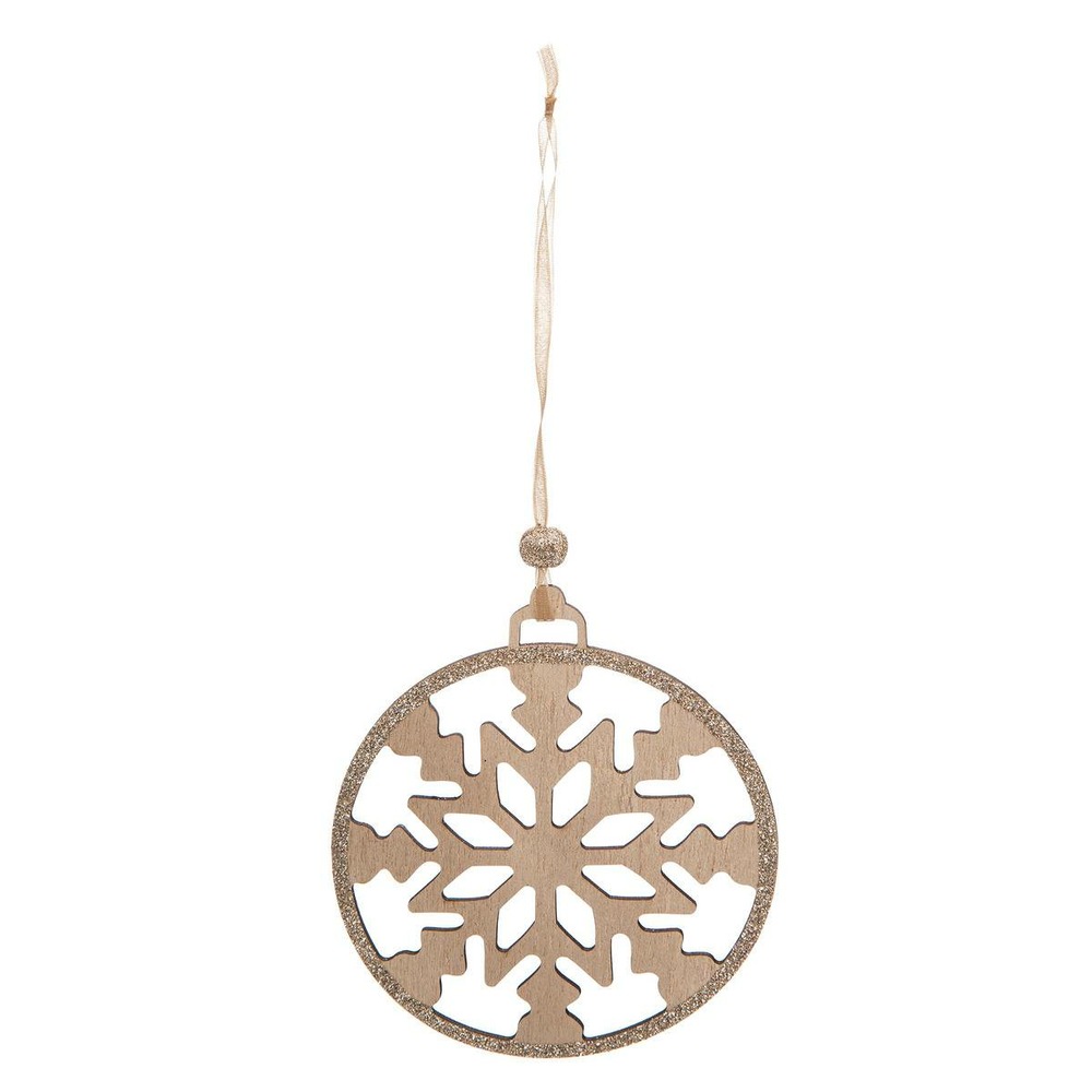 Sujet de noël bois flocon rond