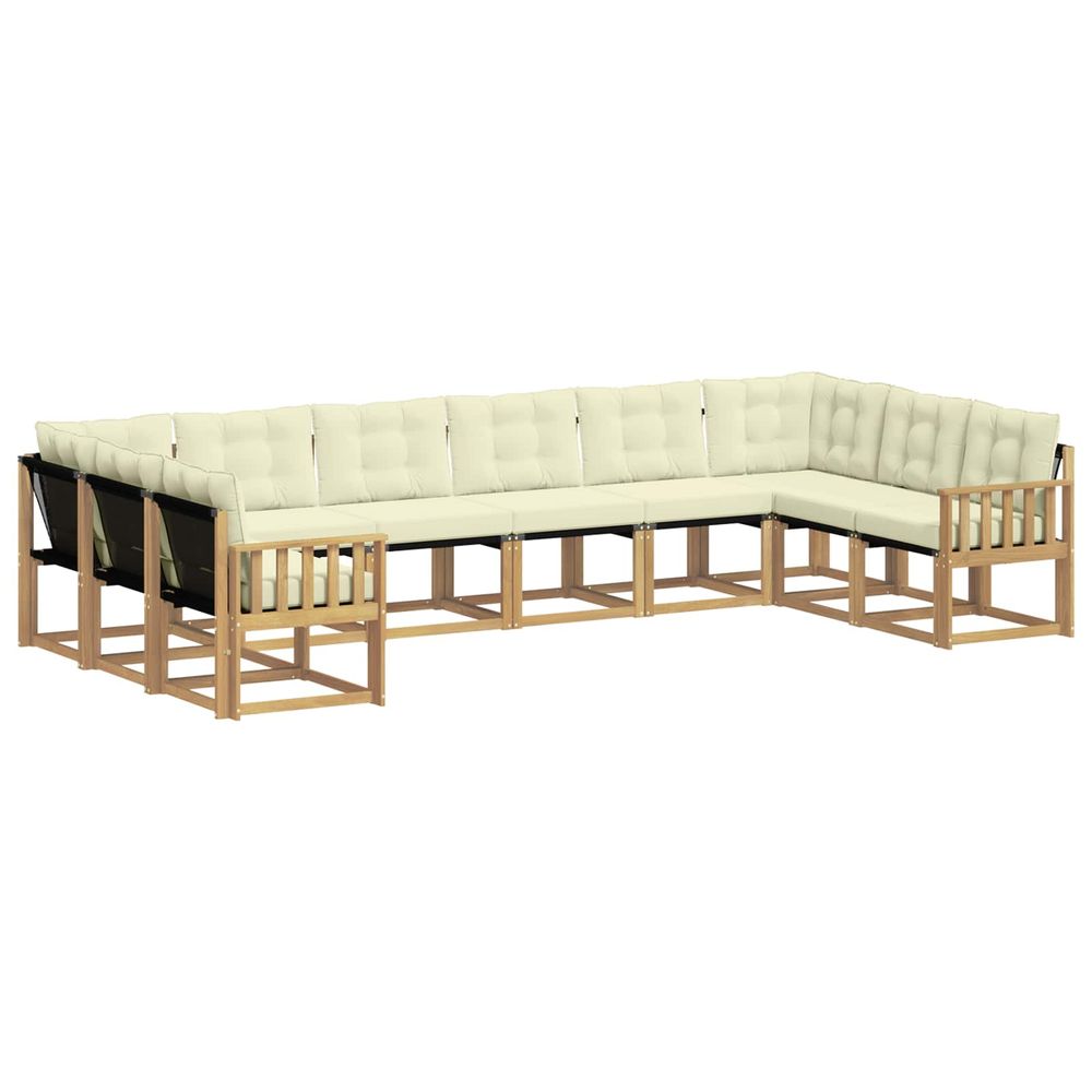 Ensemble de canapés d'extérieur 10 pc blanc et crème