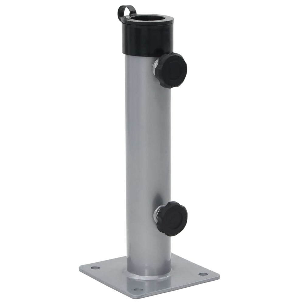 Base de parasol pour mât ø38/48 mm argenté acier