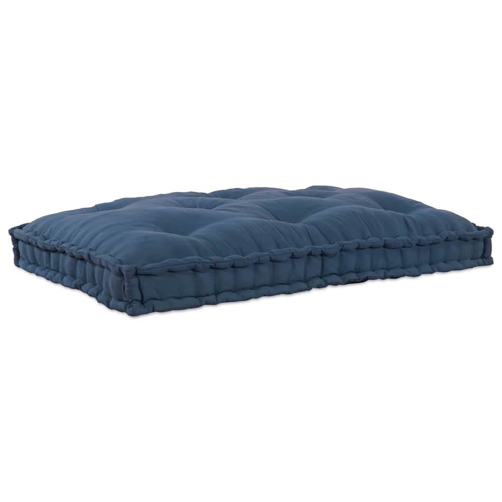 Coussin de canapé sur palette indigo 120 x 80 x 12 cm tissu